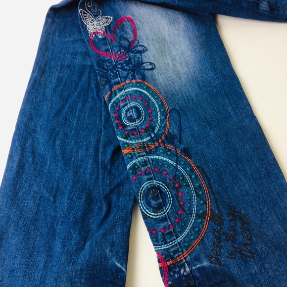 desigual embroidered jeans
